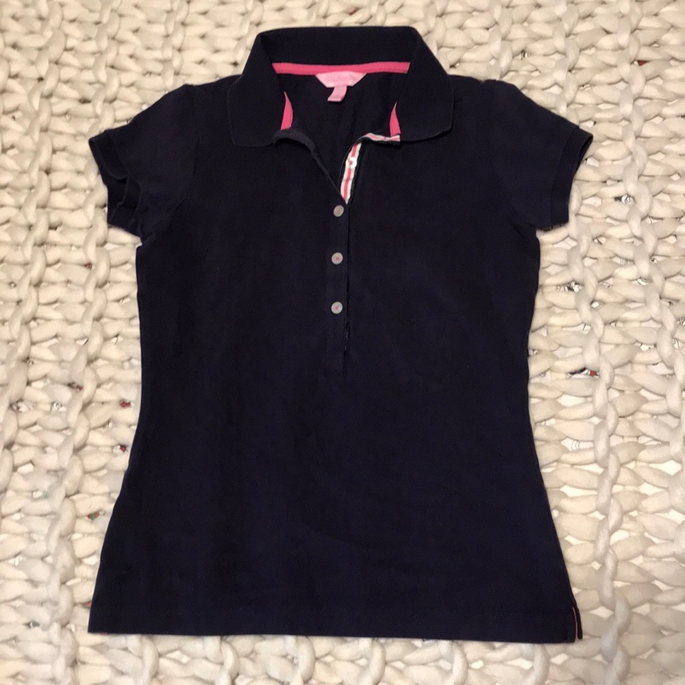Vintage Lilly Pulitzer Navy Polo Shirt